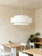 Lunara Layered Linen Pendant Light