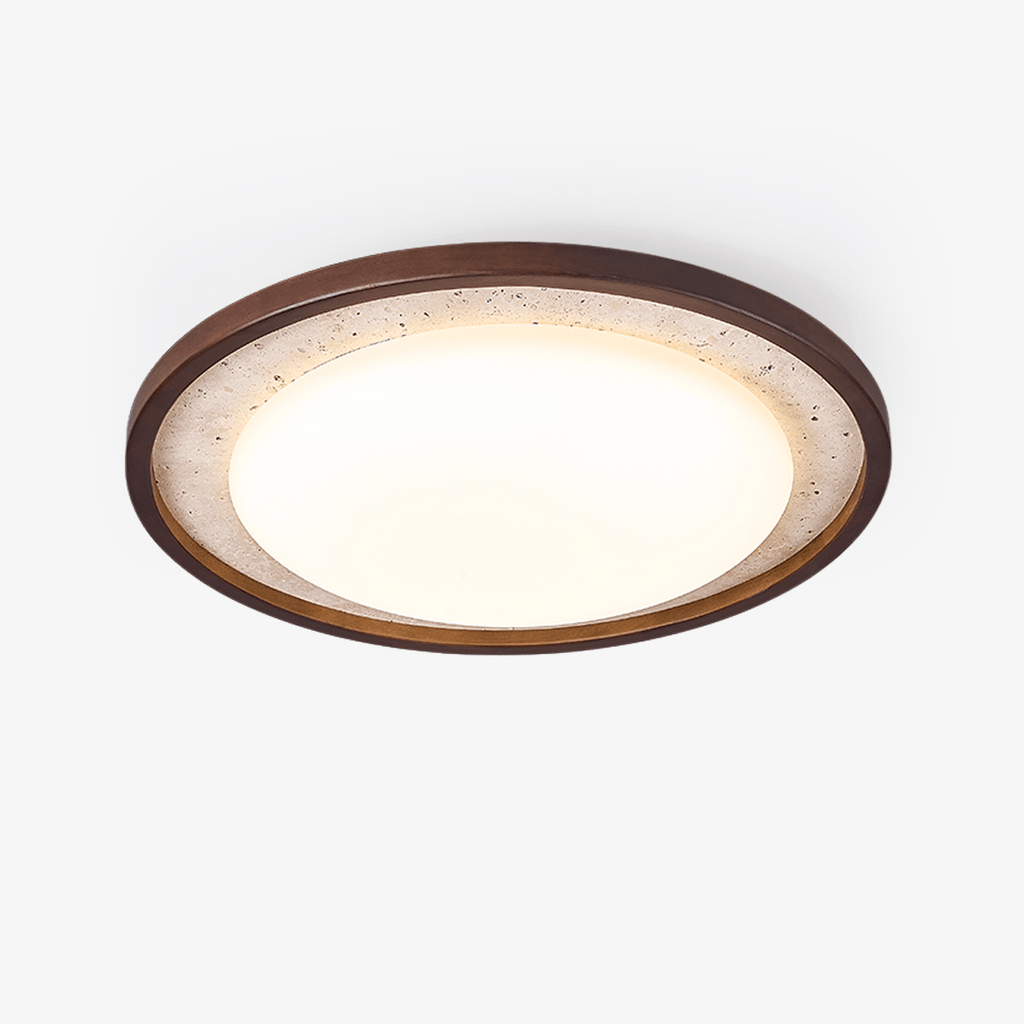 Travertine Wood Ceiling Light