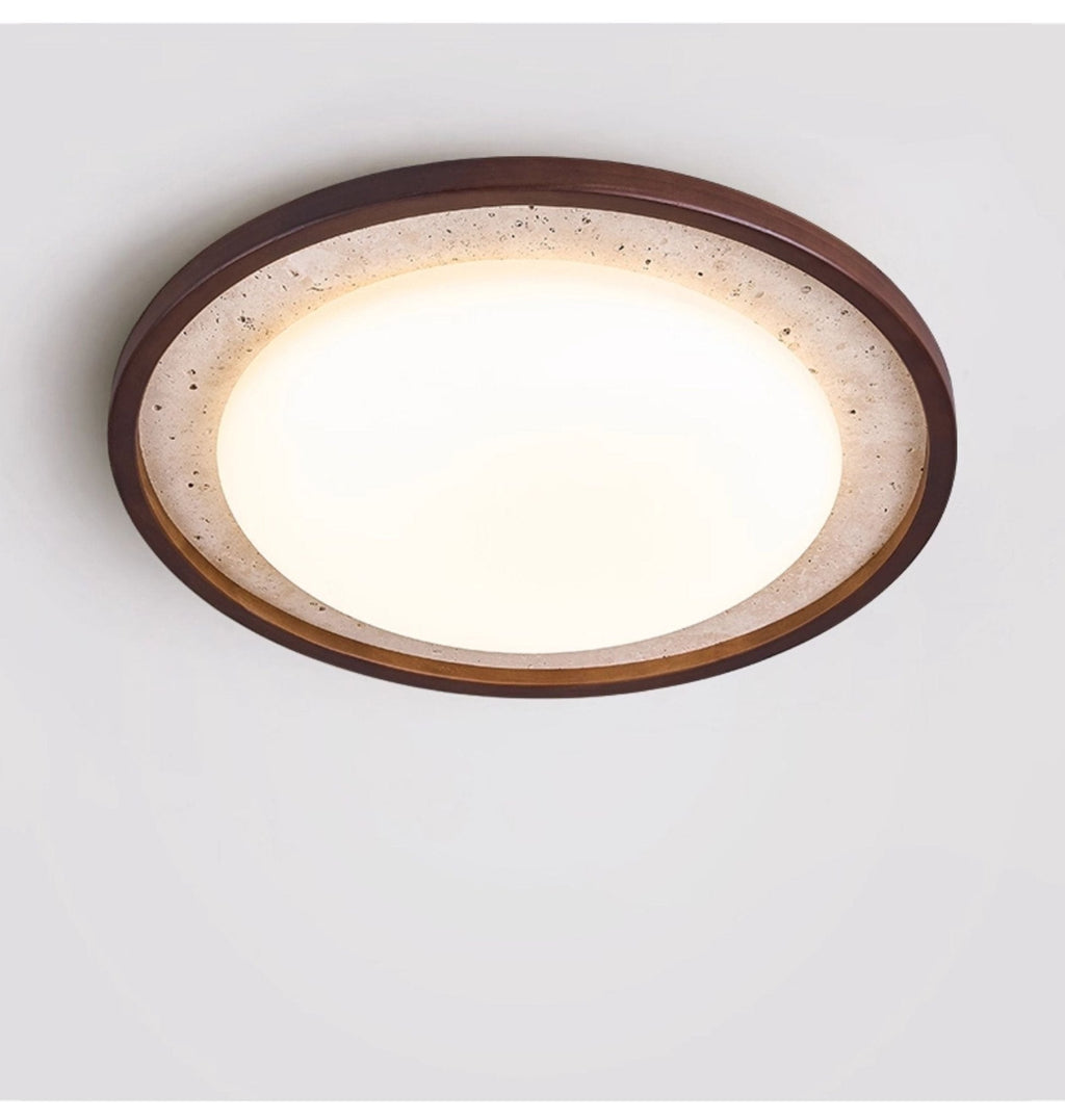 Travertine Wood Ceiling Light