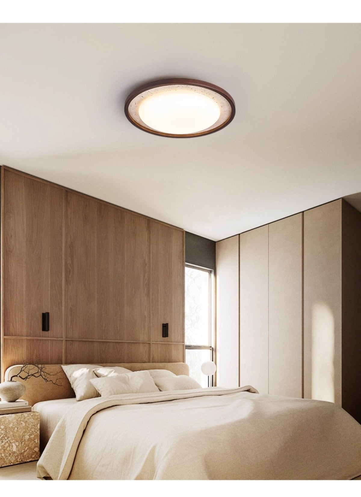 Travertine Wood Ceiling Light