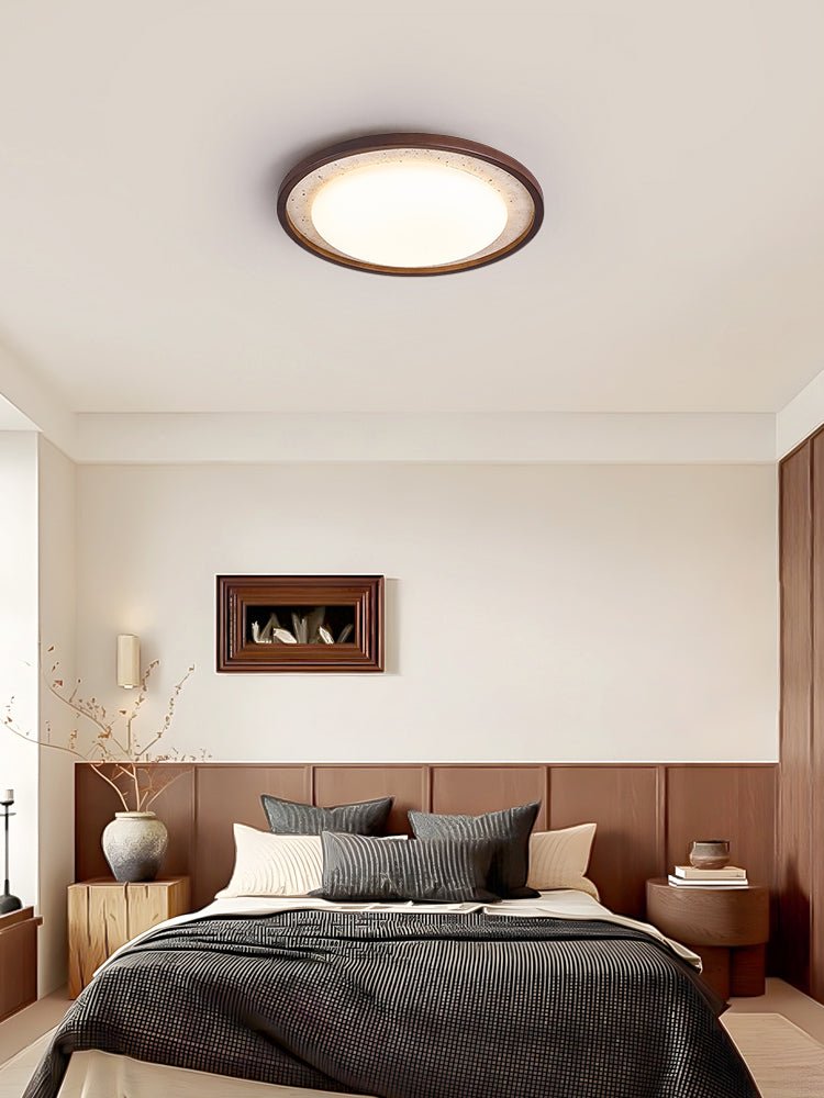 Travertine Wood Ceiling Light