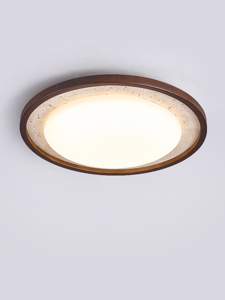 Travertine Wood Ceiling Light