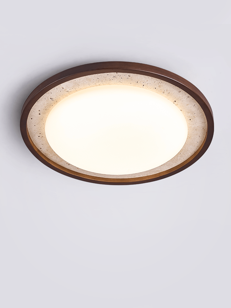 Travertine Wood Ceiling Light