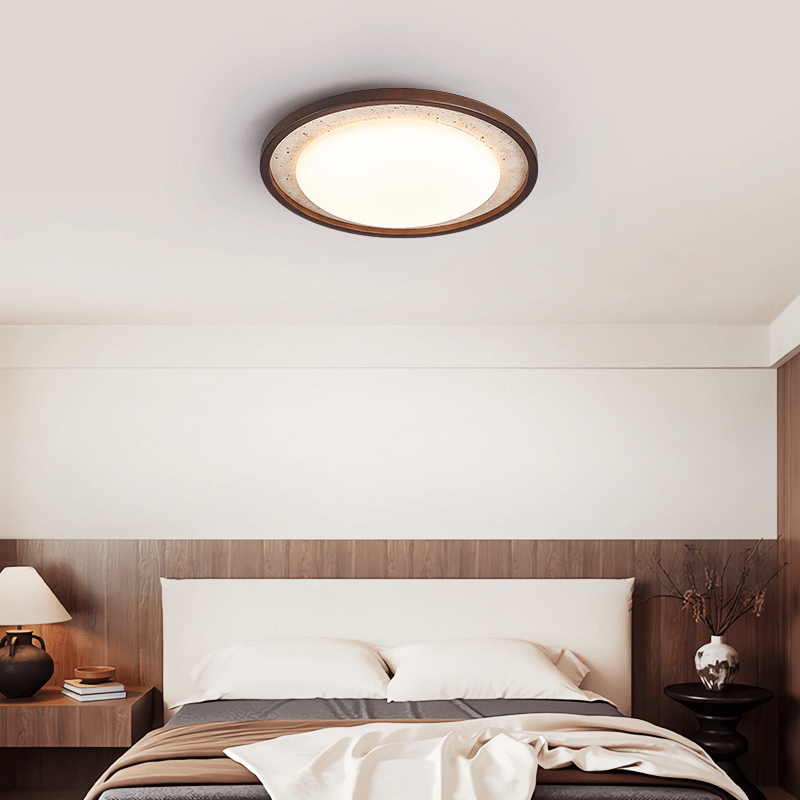 Travertine Wood Ceiling Light