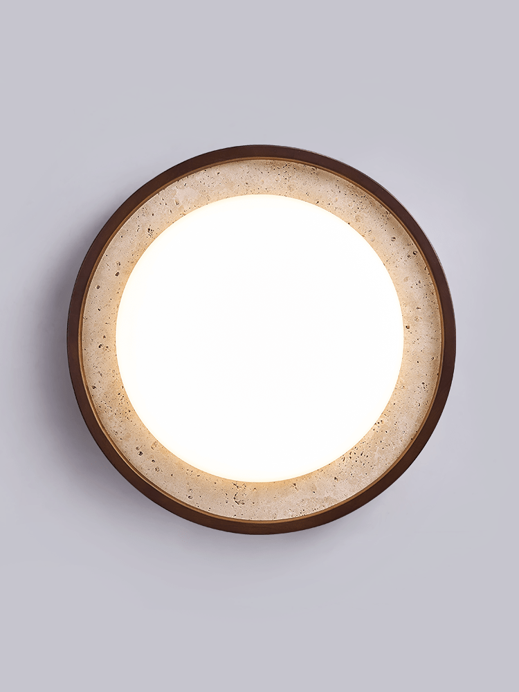Travertine Wood Ceiling Light