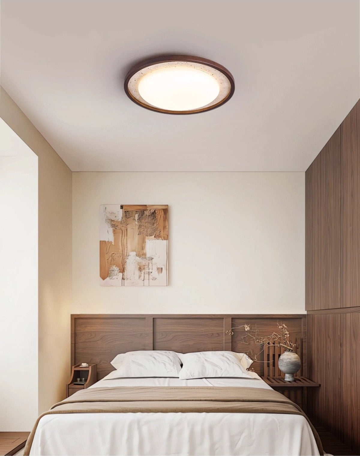 Travertine Wood Ceiling Light