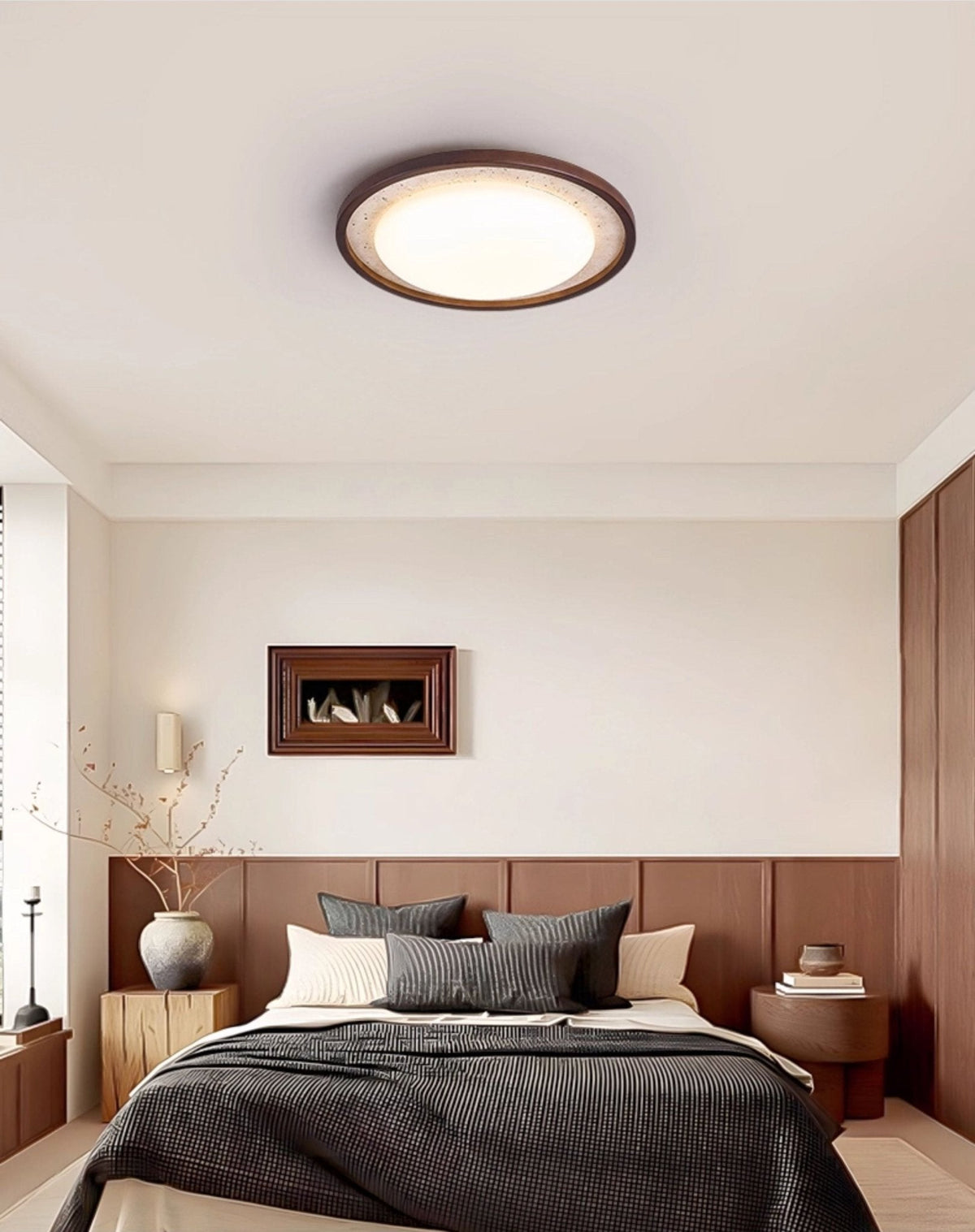 Travertine Wood Ceiling Light