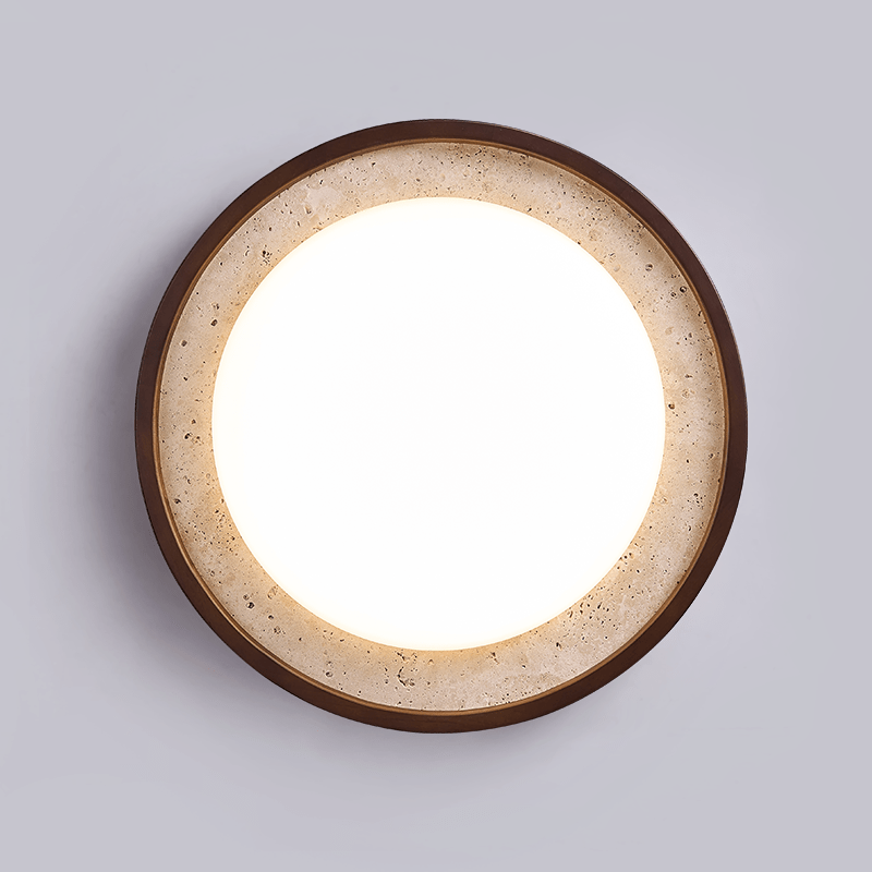 Travertine Wood Ceiling Light