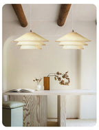 Layered Fabric Cone Pendant Lamp