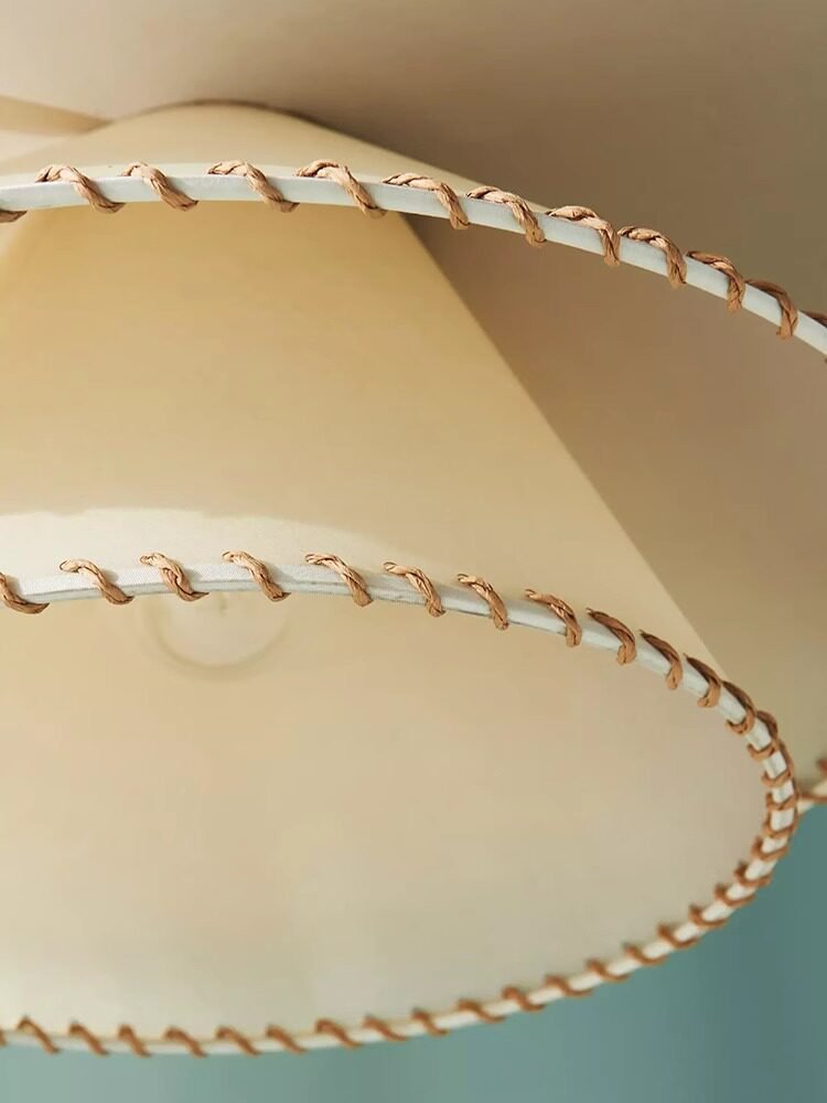 Layered Fabric Cone Pendant Lamp