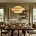 Layered Fabric Cone Pendant Lamp