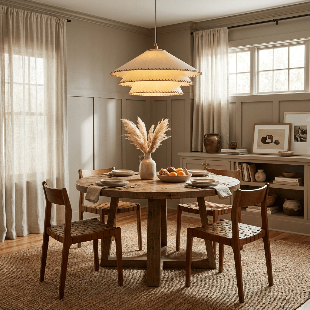 Layered Fabric Cone Pendant Lamp