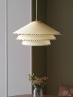 Layered Fabric Cone Pendant Lamp