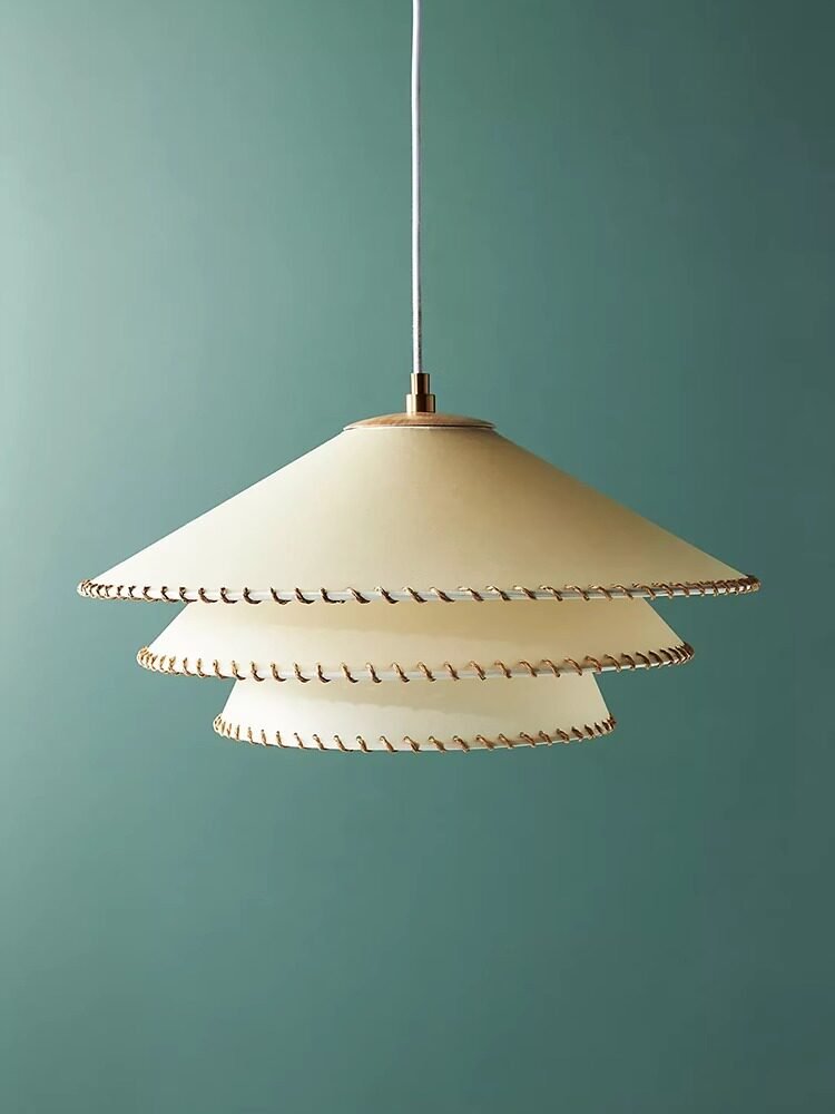 Layered Fabric Cone Pendant Lamp