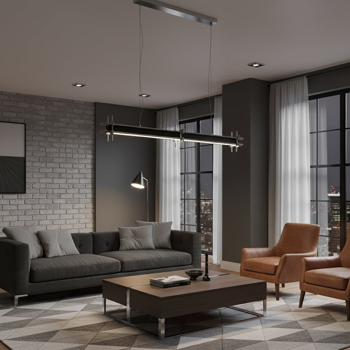 Industrial Axis Linear Pendant Lamp