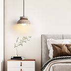 Travertine Wooden Bead Pendant Lamp