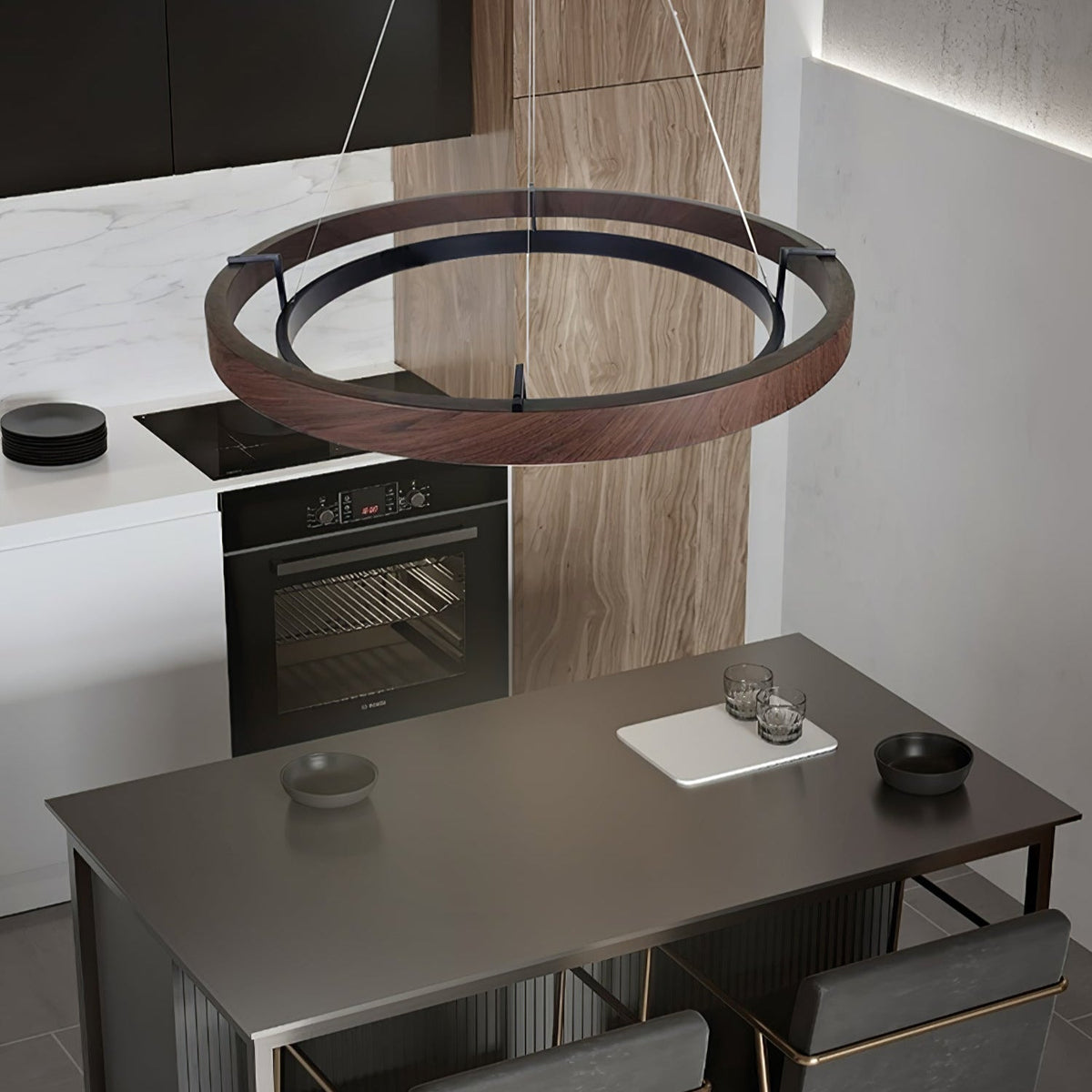 Wood Halo Pendant Lamp