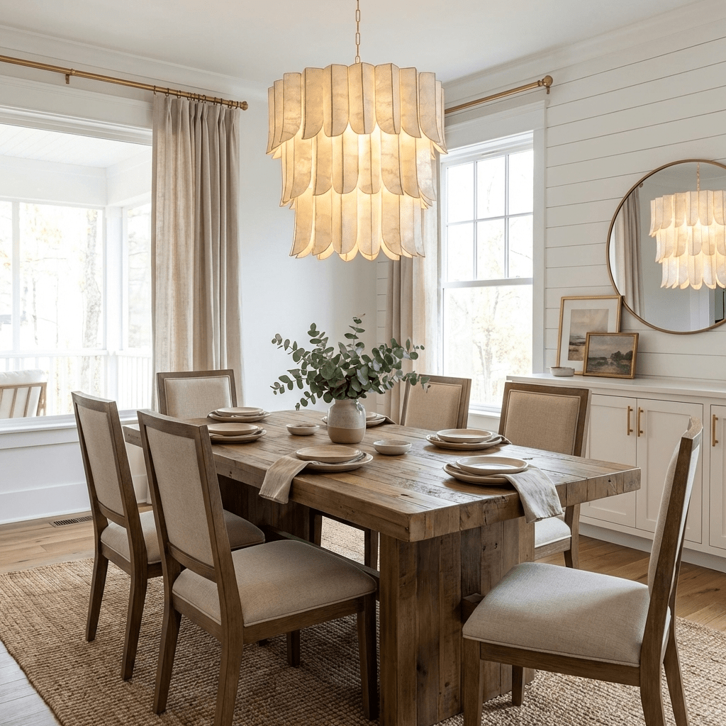 Cascara Shell Chandelier