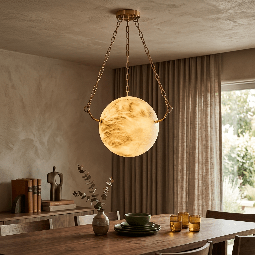 Alabaster Sphere Pendant Lamp