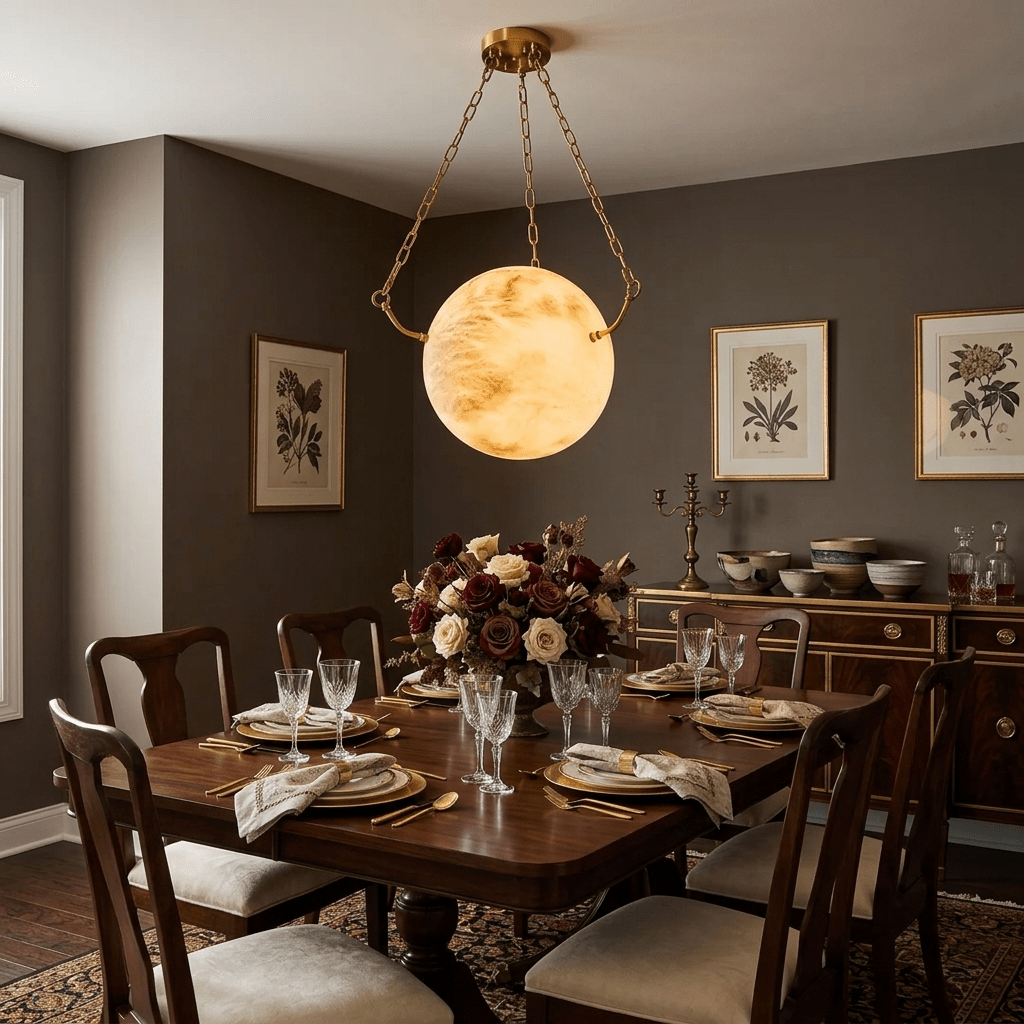 Alabaster Sphere Pendant Lamp