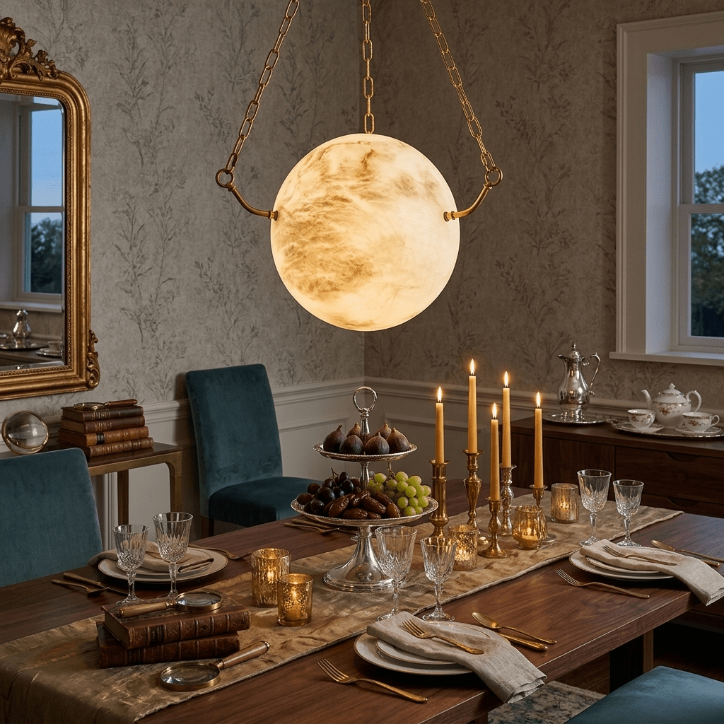 Alabaster Sphere Pendant Lamp