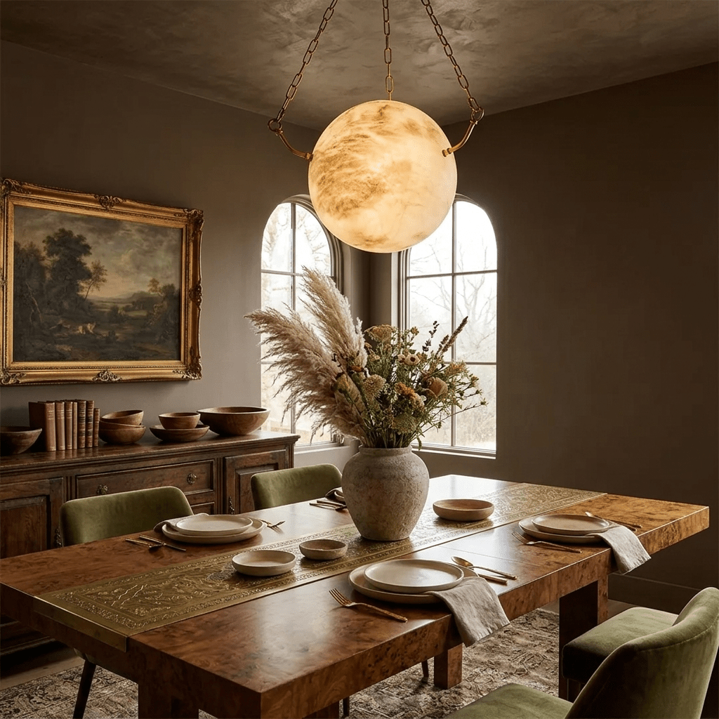 Alabaster Sphere Pendant Lamp