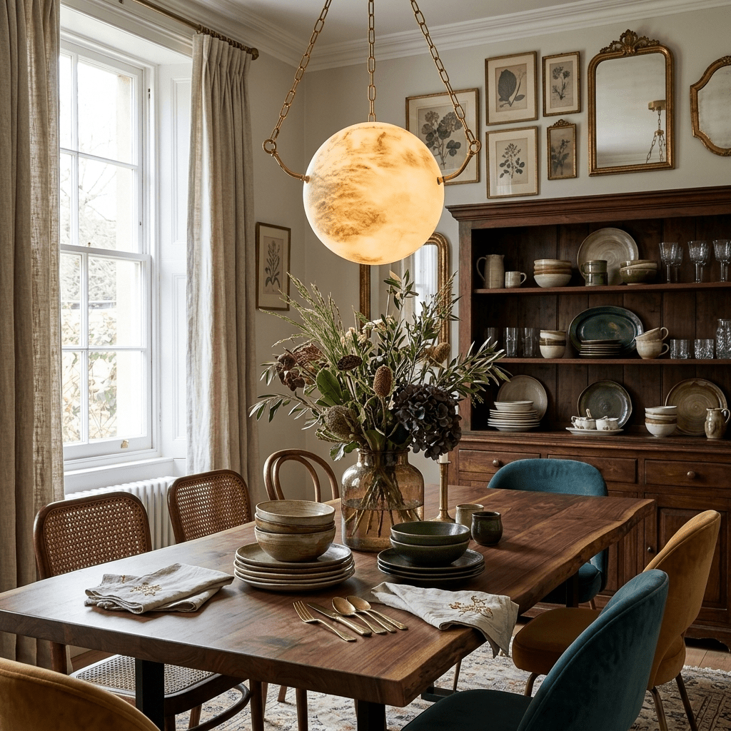 Alabaster Sphere Pendant Lamp