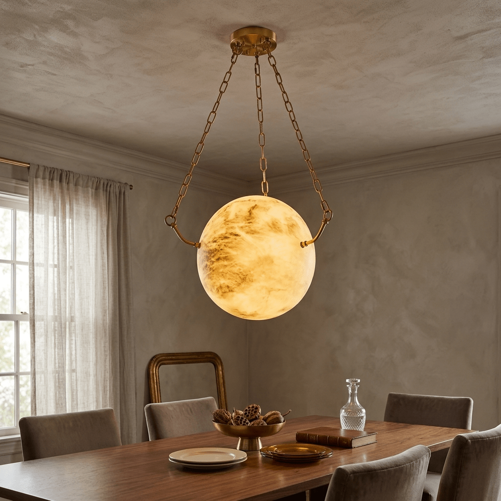 Alabaster Sphere Pendant Lamp