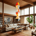 Stacked Geometric Rice Paper Pendant Lamp