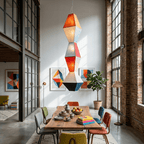 Stacked Geometric Rice Paper Pendant Lamp