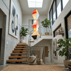 Stacked Geometric Rice Paper Pendant Lamp
