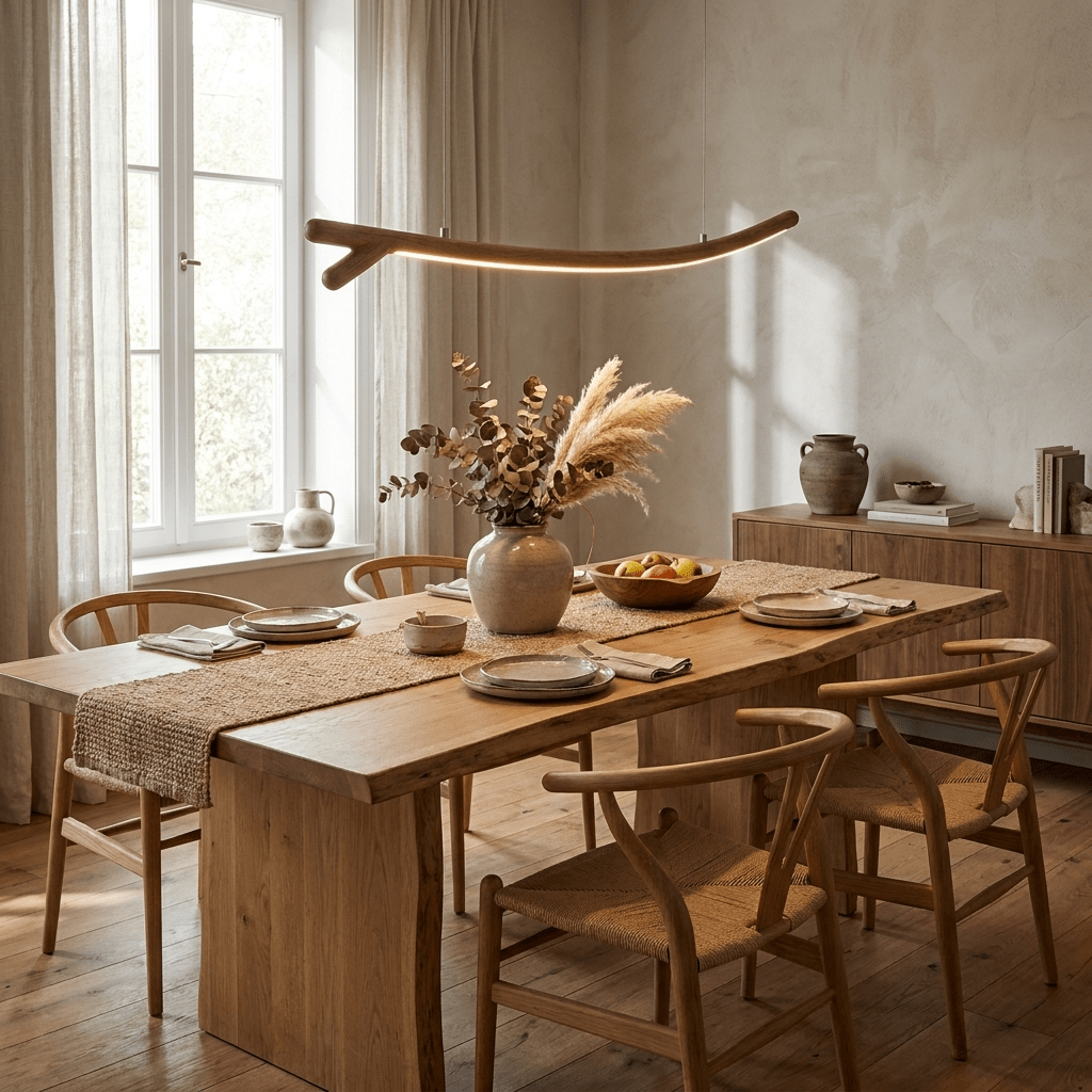Twig Wood Linear Pendant Light
