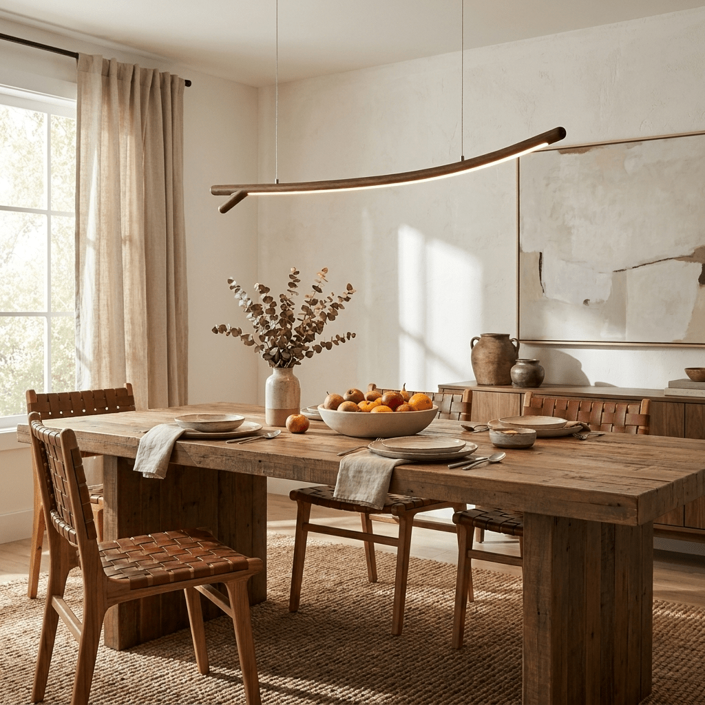 Twig Wood Linear Pendant Light