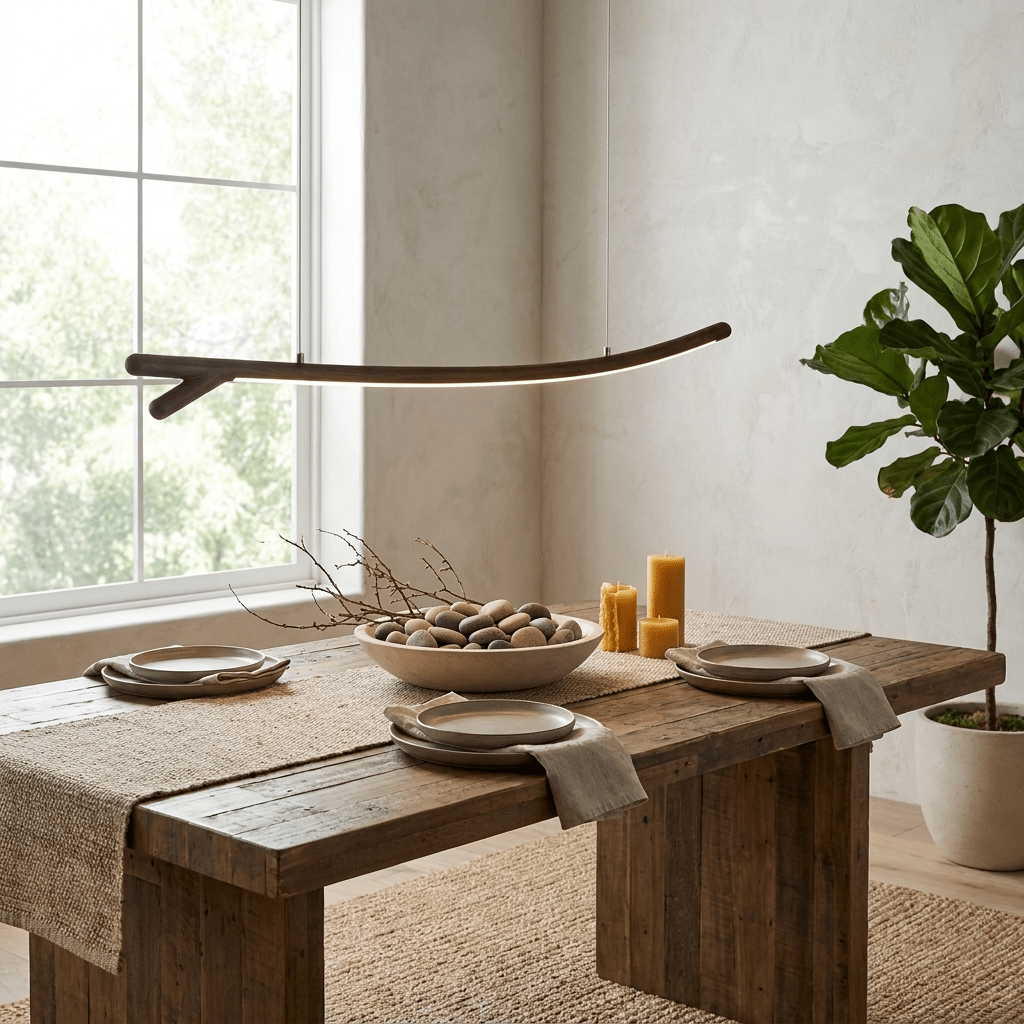 Twig Wood Linear Pendant Light