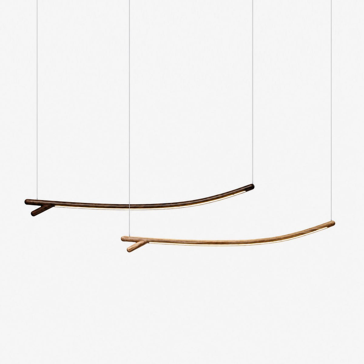 Twig Wood Linear Pendant Light