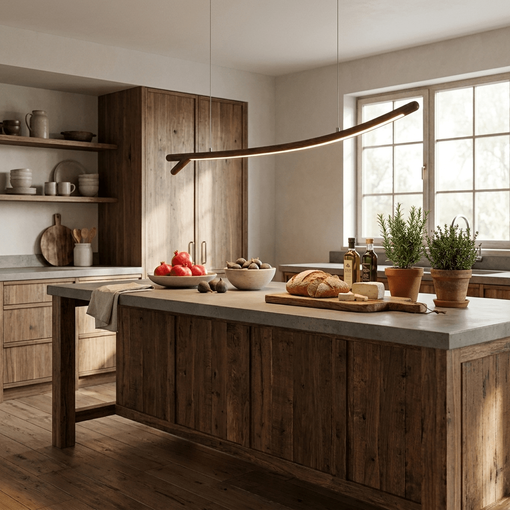 Twig Wood Linear Pendant Light