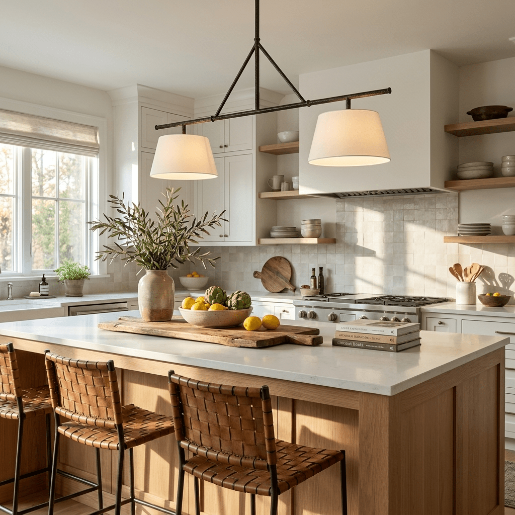 Two Light Linear Island Pendant Lamp