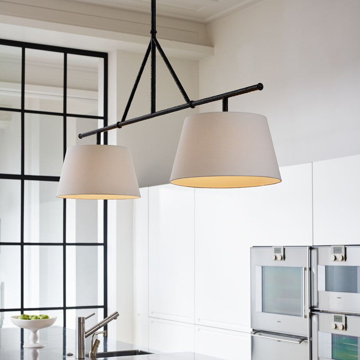 Two Light Linear Island Pendant Lamp