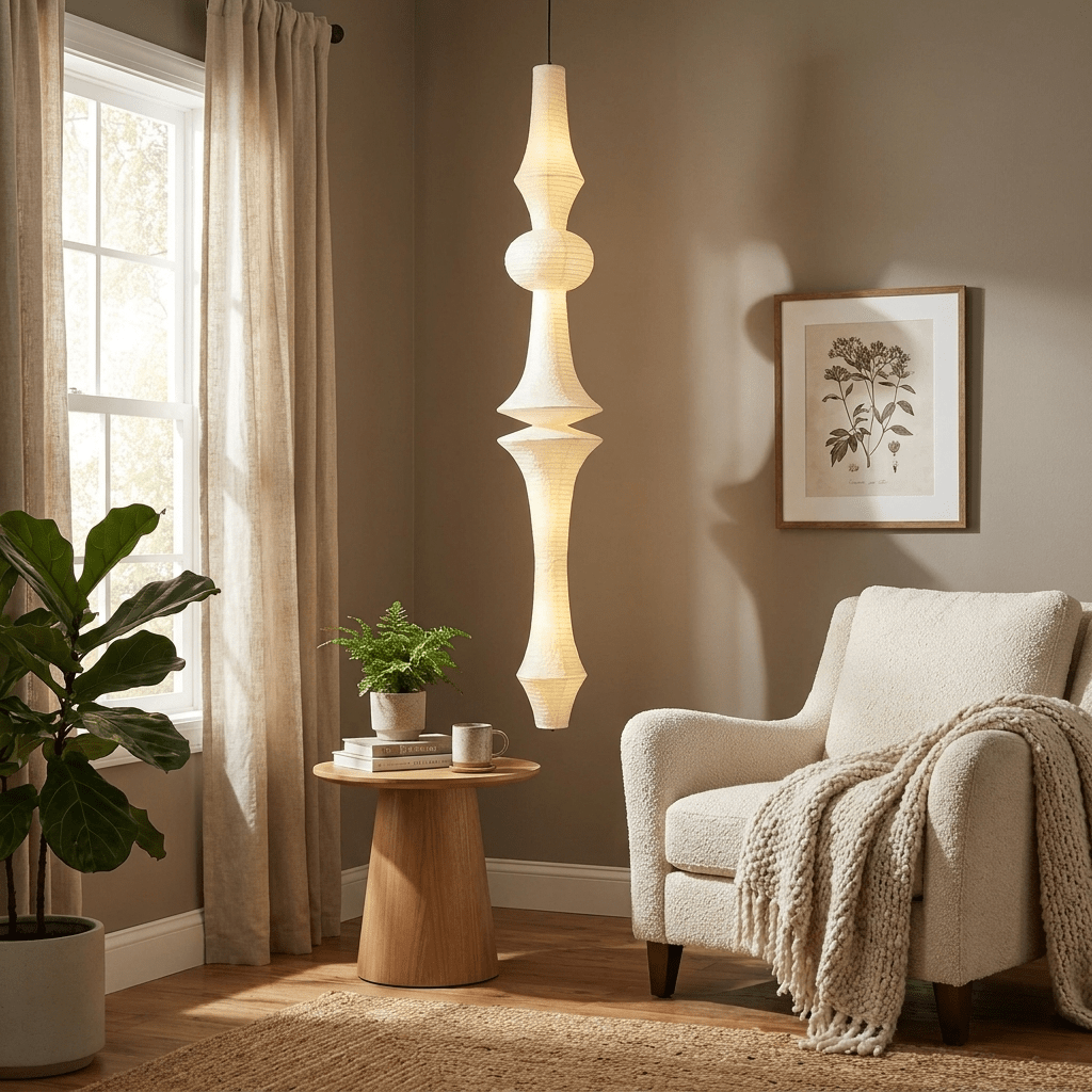 Virelia Sculptural Mulberry Silk Pendant Light