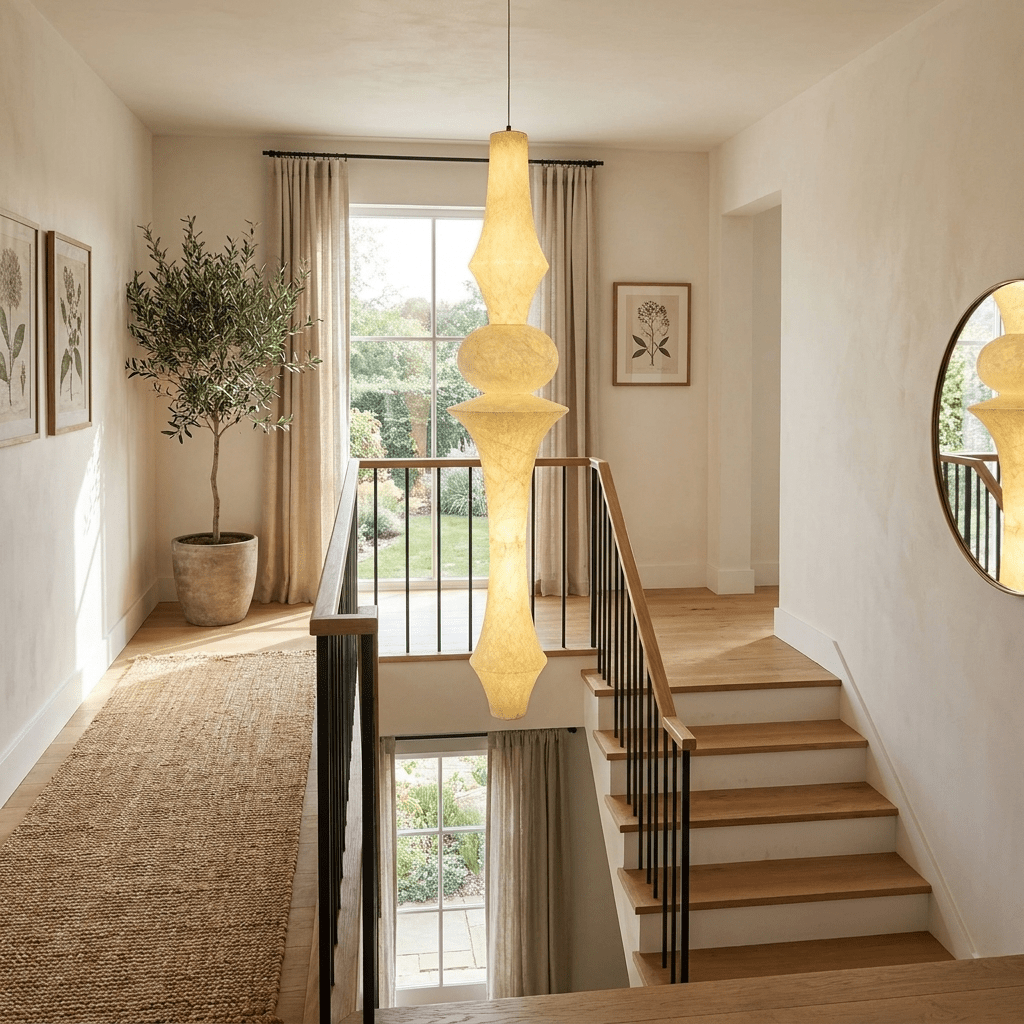 Virelia Sculptural Mulberry Silk Pendant Light