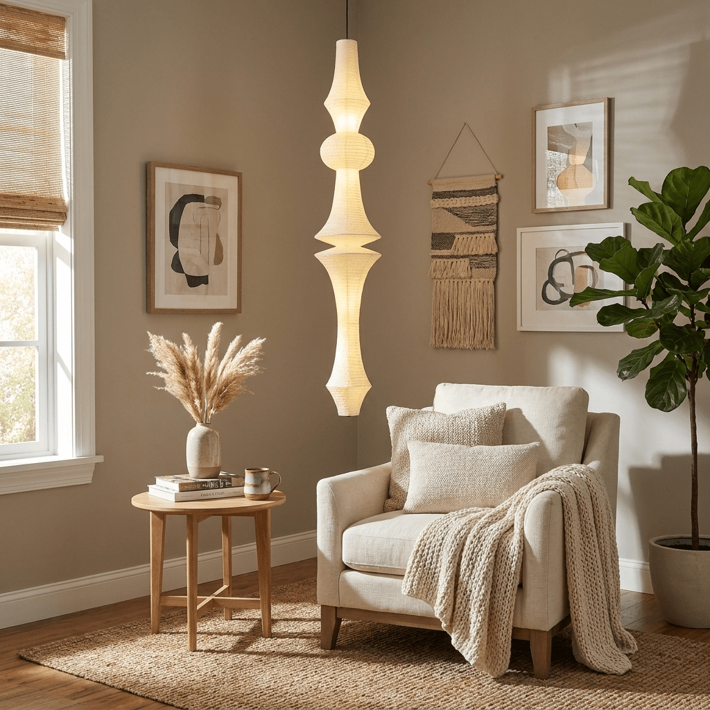 Virelia Sculptural Mulberry Silk Pendant Light