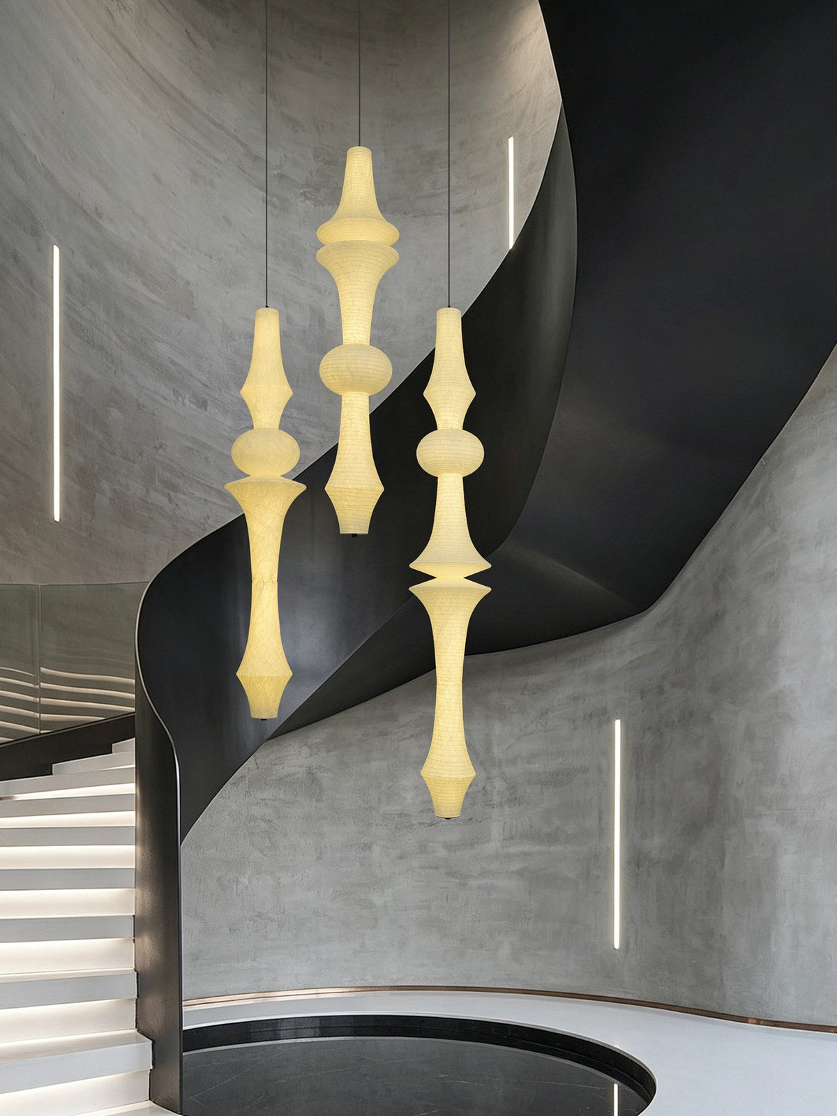 Virelia Sculptural Mulberry Silk Pendant Light