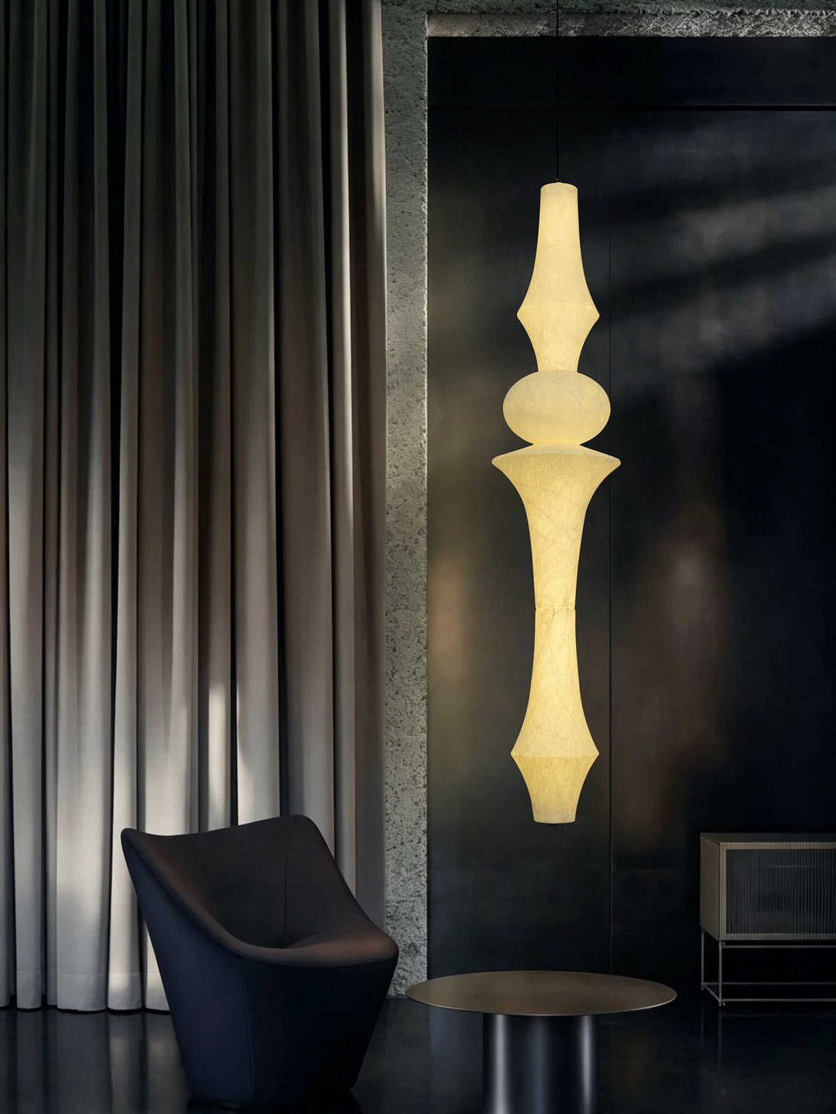 Virelia Sculptural Mulberry Silk Pendant Light