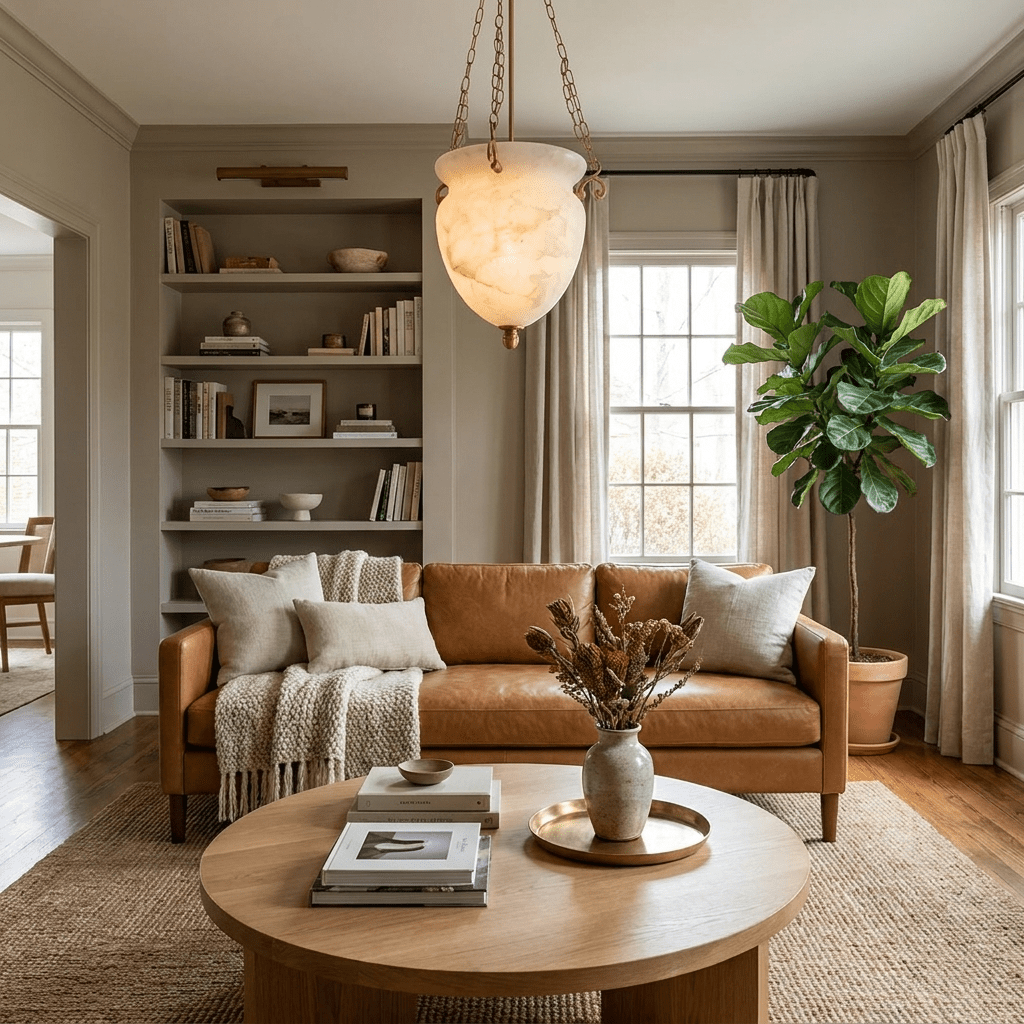 Alabaster Chain Urn Pendant Light
