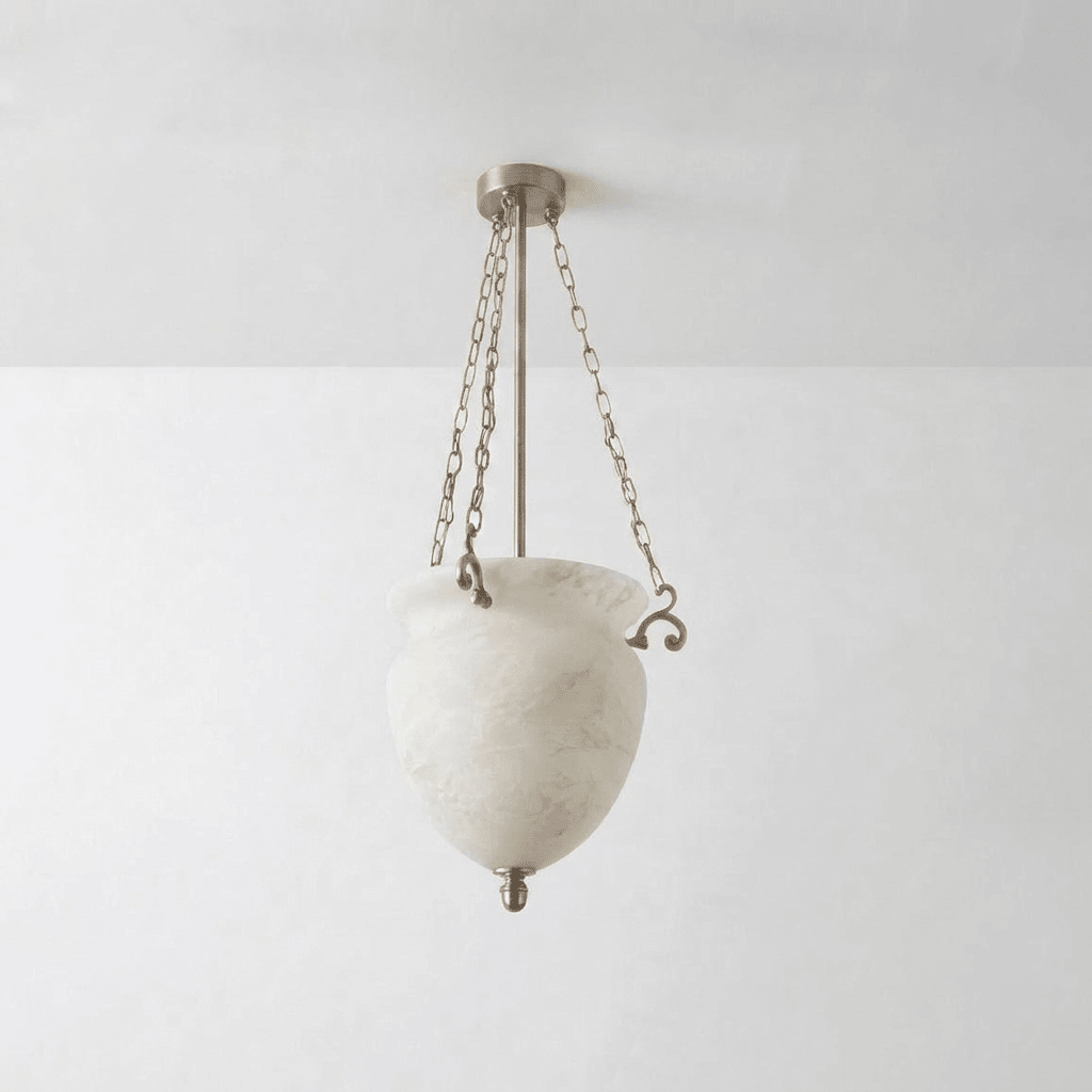 Alabaster Chain Urn Pendant Light