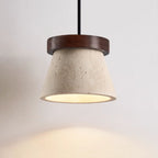 Travertine Cone Ring Pendant Light