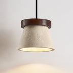 Travertine Cone Ring Pendant Light
