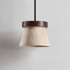Travertine Cone Ring Pendant Light