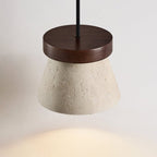 Travertine Cone Ring Pendant Light