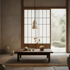 Tiered Travertine Cone Pendant Light